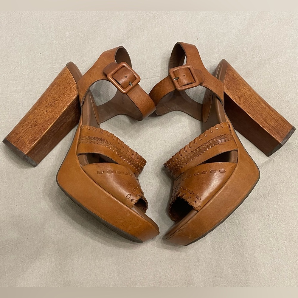 Kork-Ease Payton High Heel Platform Sandals Leather Cushioned Sole Size 10 EUC - Picture 3 of 9